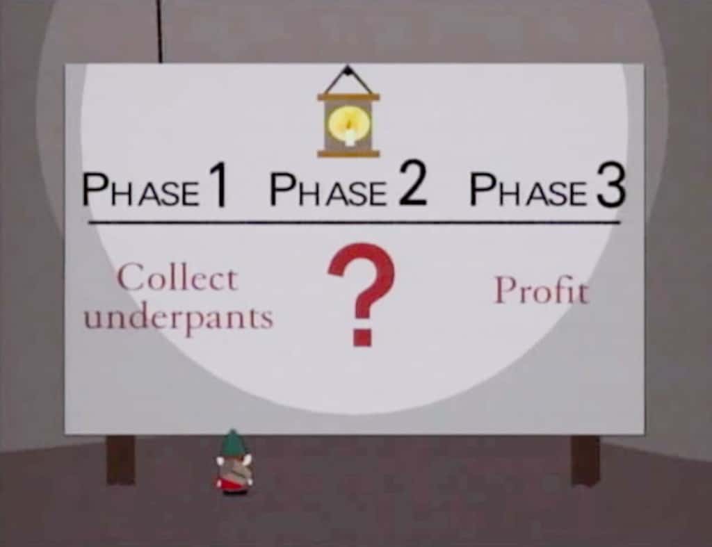 Phase One Collect Underpants Phase Three Profit