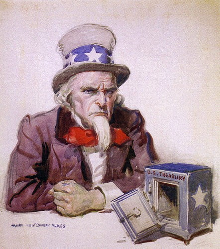 Uncle Sam Stock Market Treasury Bank