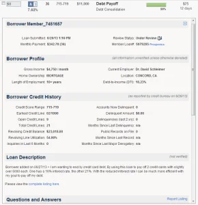 Lending Club Listing Example