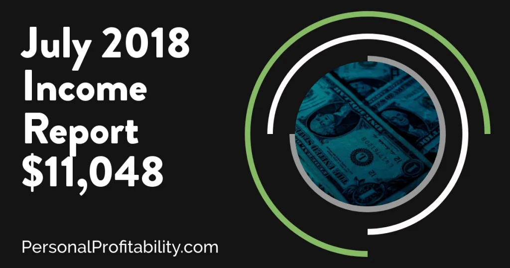It's time for the July 2018 income report from Personal Profitability! Learn how I make over $10,000 per month online as a side hustle to full-time success!