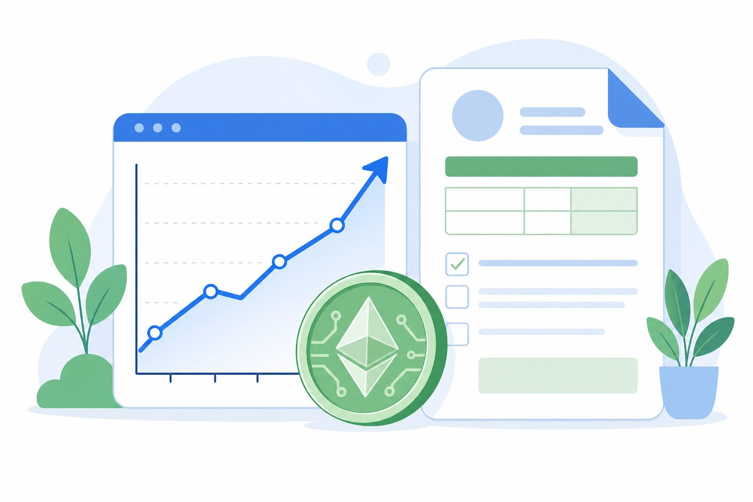 Crypto taxes explained: a chart and tax form illustration showing digital asset reporting