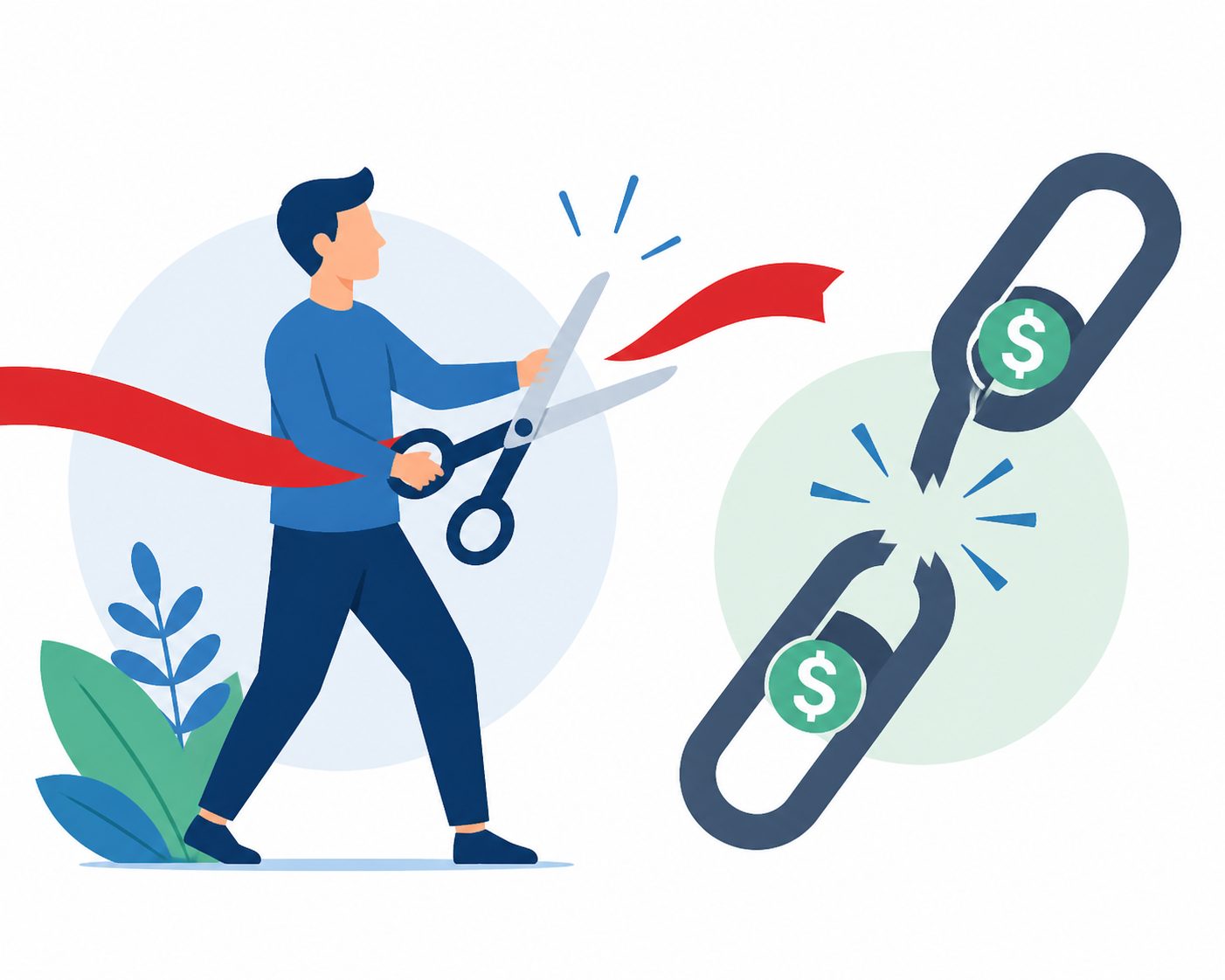 Illustration showing how to fire your financial advisor and break free from expensive fees