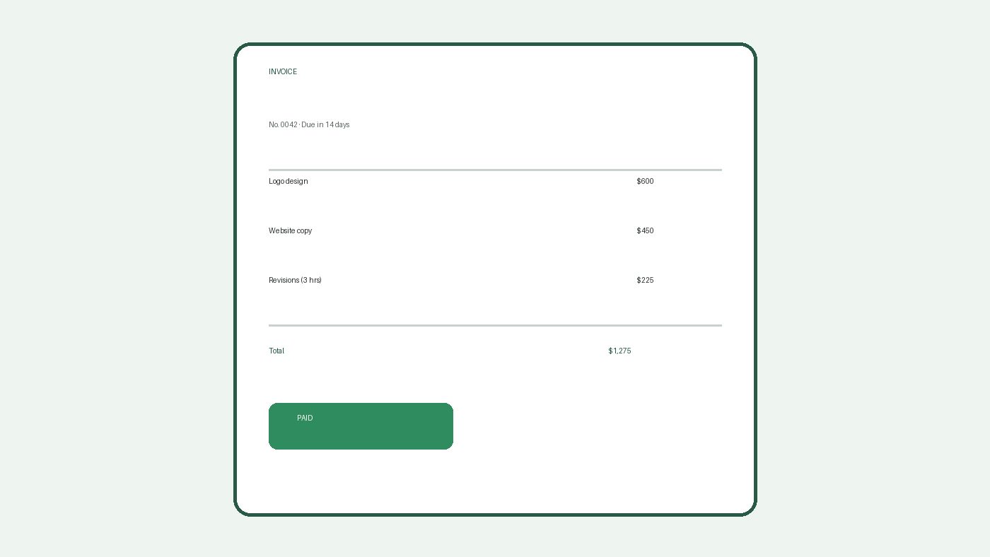 A paid invoice, the goal of the best invoice app for freelancers