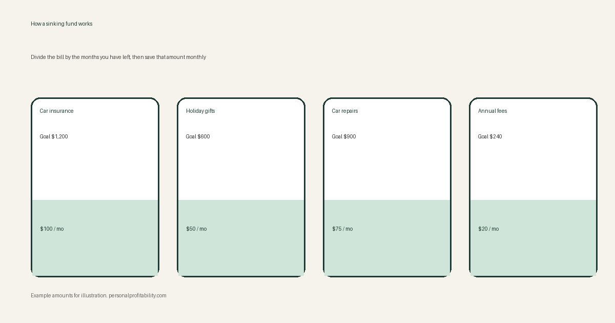 How to start a sinking fund: four example goals with monthly set-aside amounts