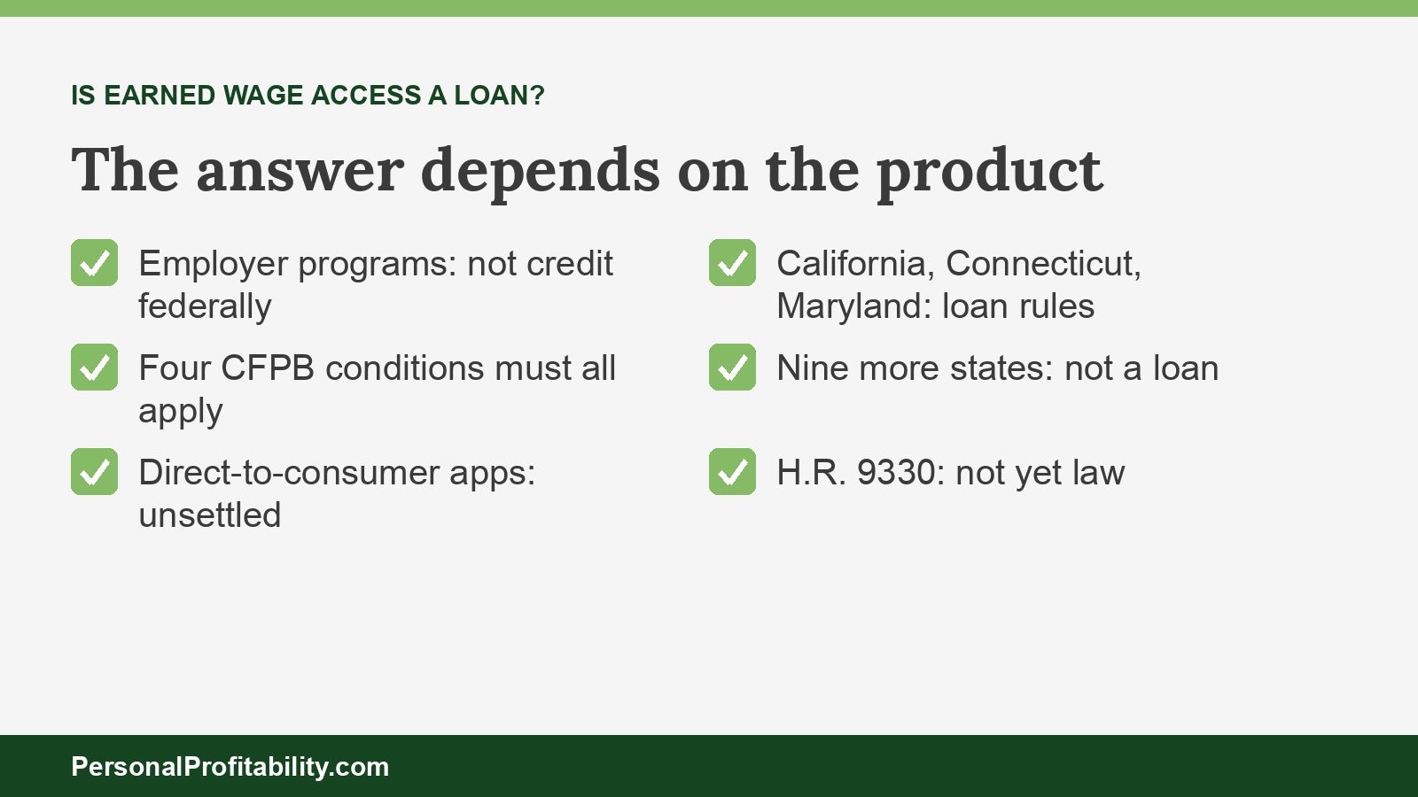 Is earned wage access a loan: federal, state, and app answers compared